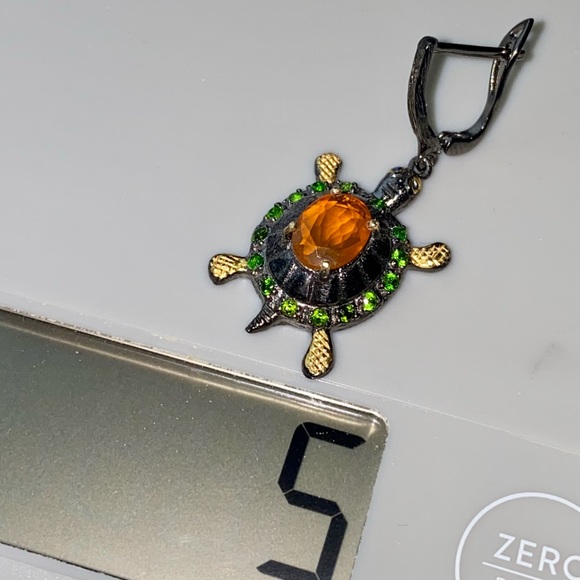 Rare Charming Genuine Orange Opal Earrings - Picture 4 of 5